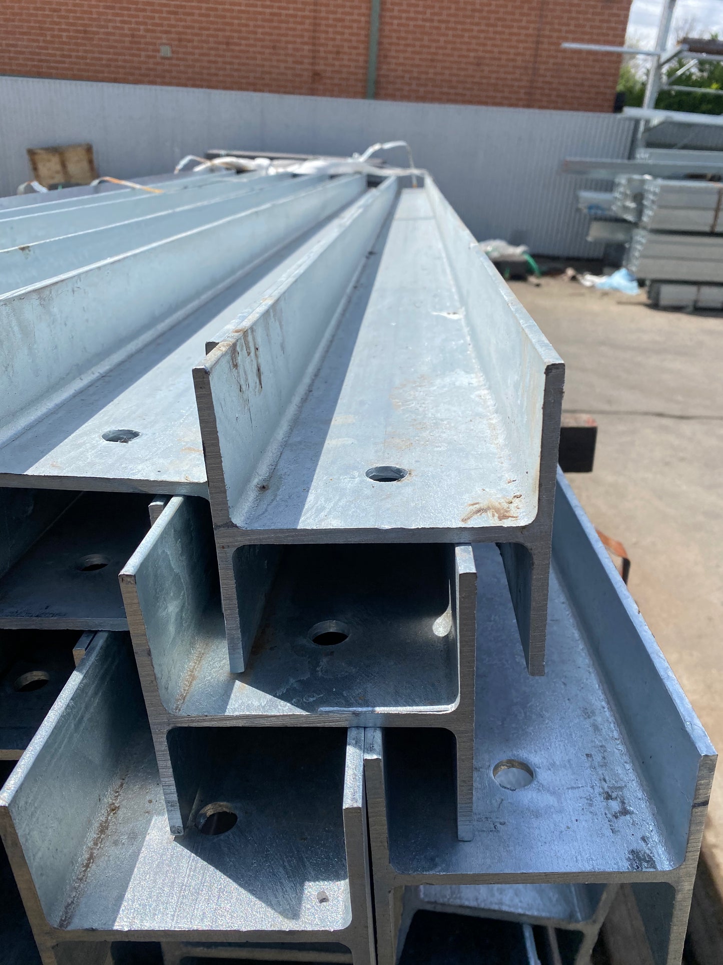 Galvanised H steel Retaining wall Post, $37/m (100UC)