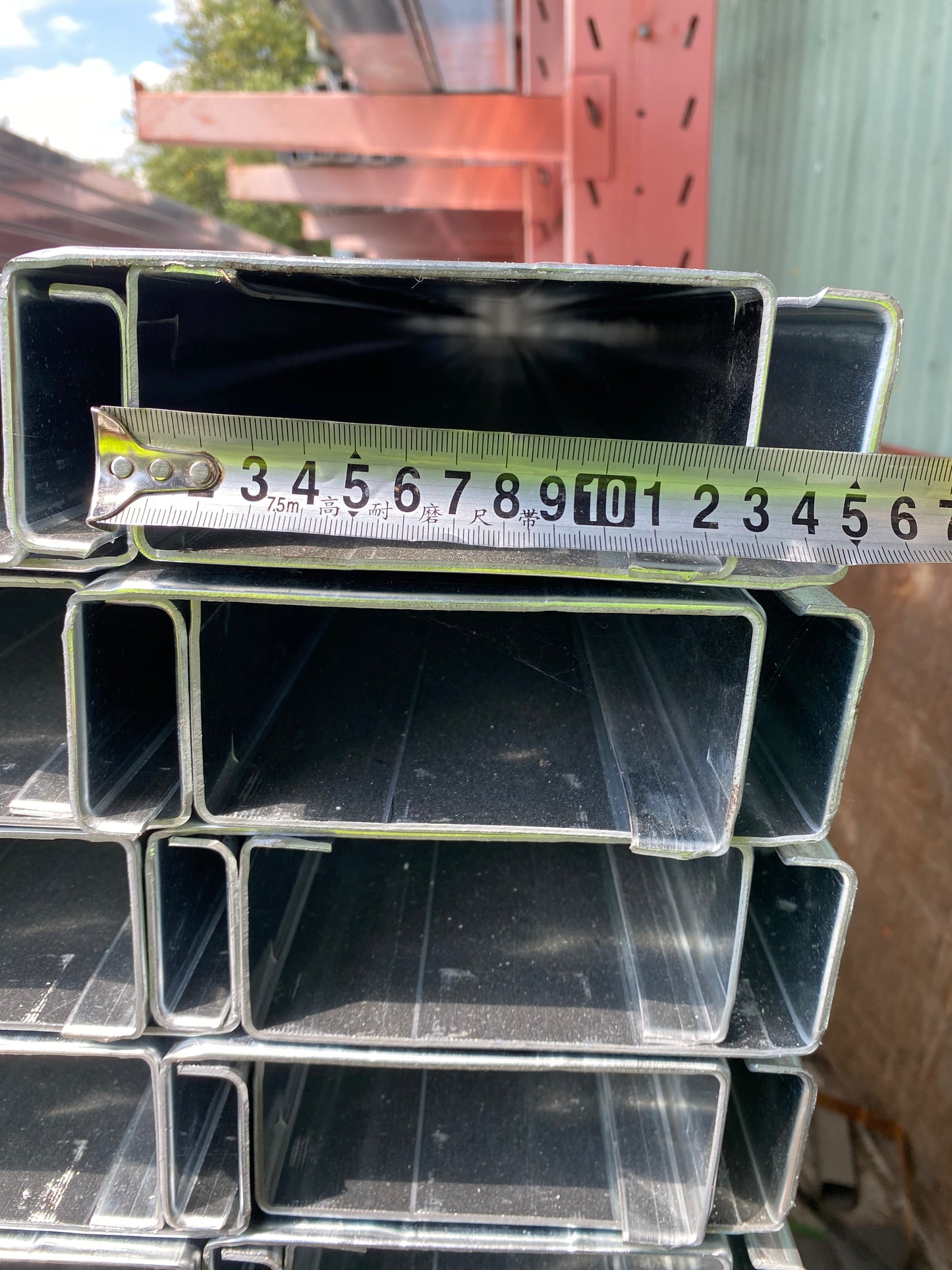 Galvanised C Purlins, Brackets, Top hats ( 6m and 8m length)